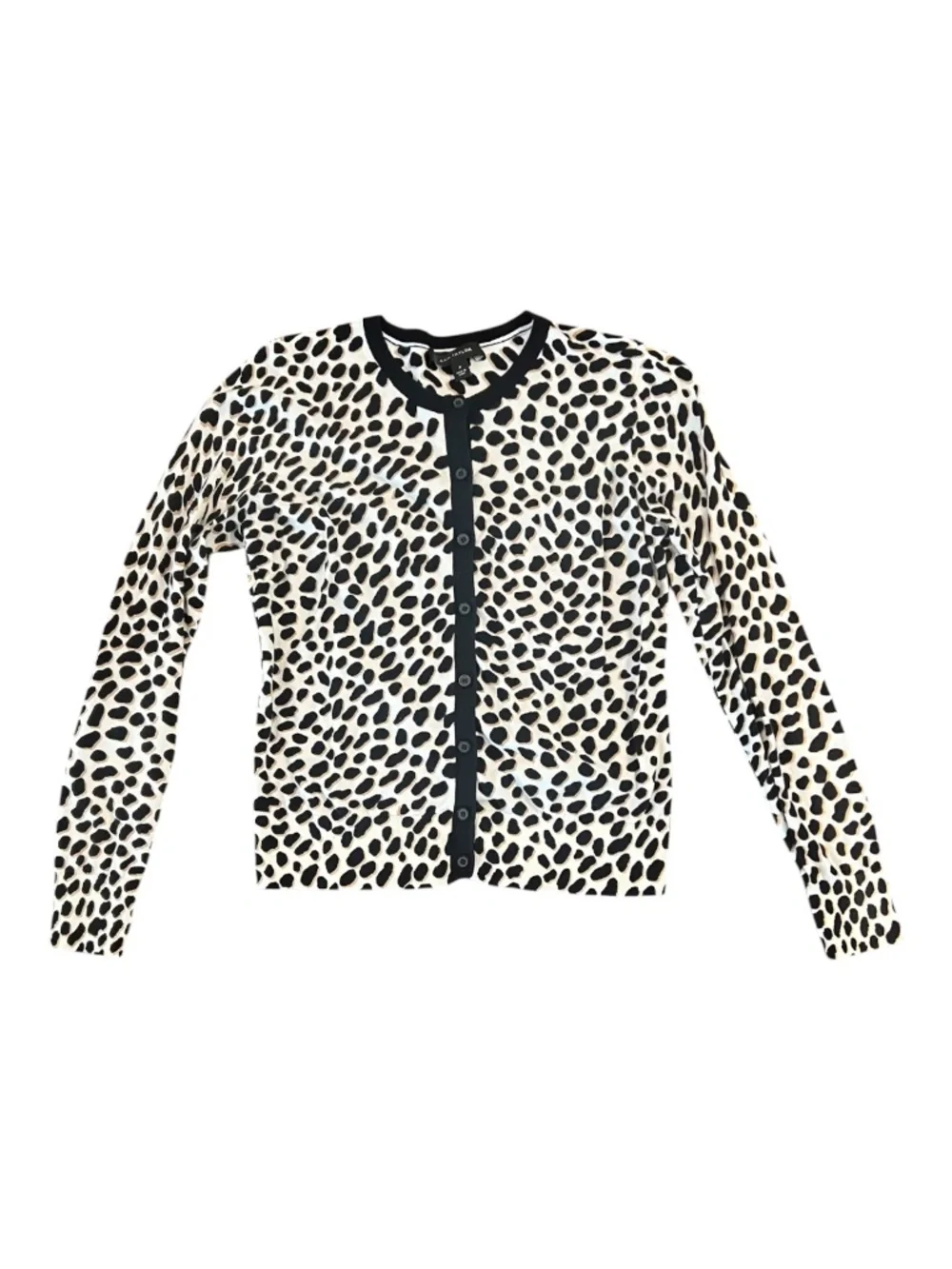 Ann Taylor Cardigan Sweater Leopard Print Button Front Size Medium - Picture 2 of 7